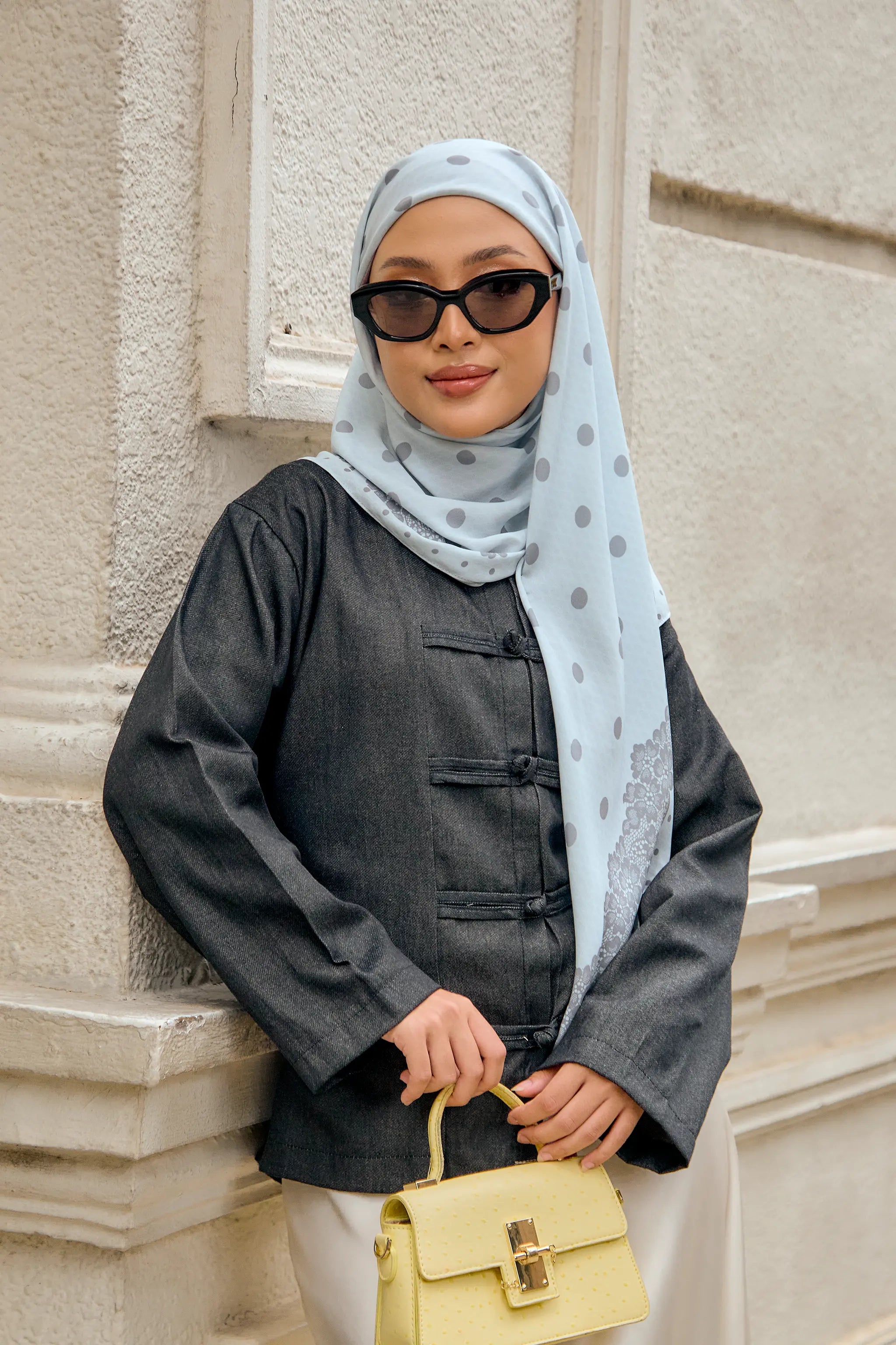 Between The Lace in Ice Blue | Printed Chiffon Tri-Ezy