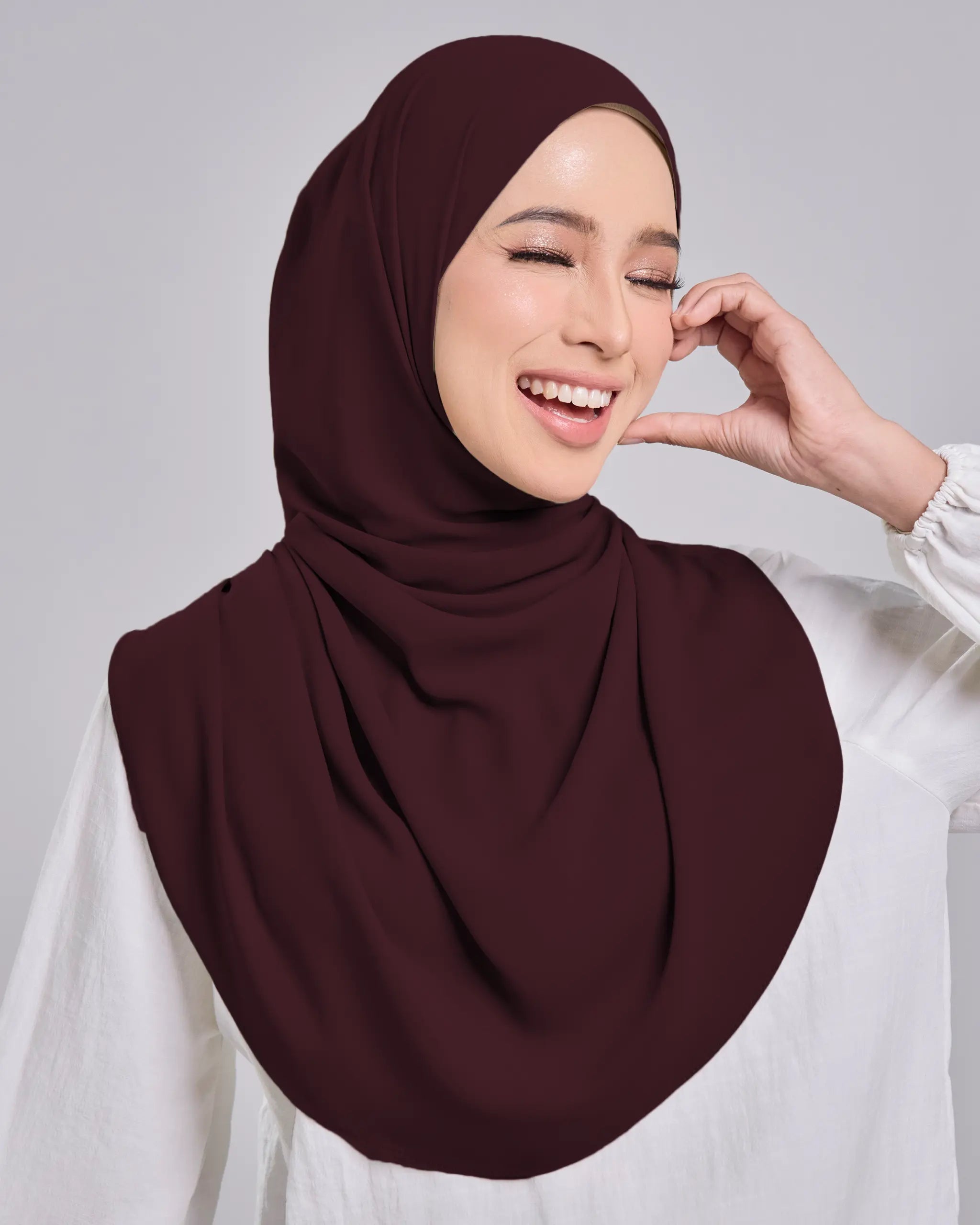 Baesic Premium Chiffon Shawl in Burgundy