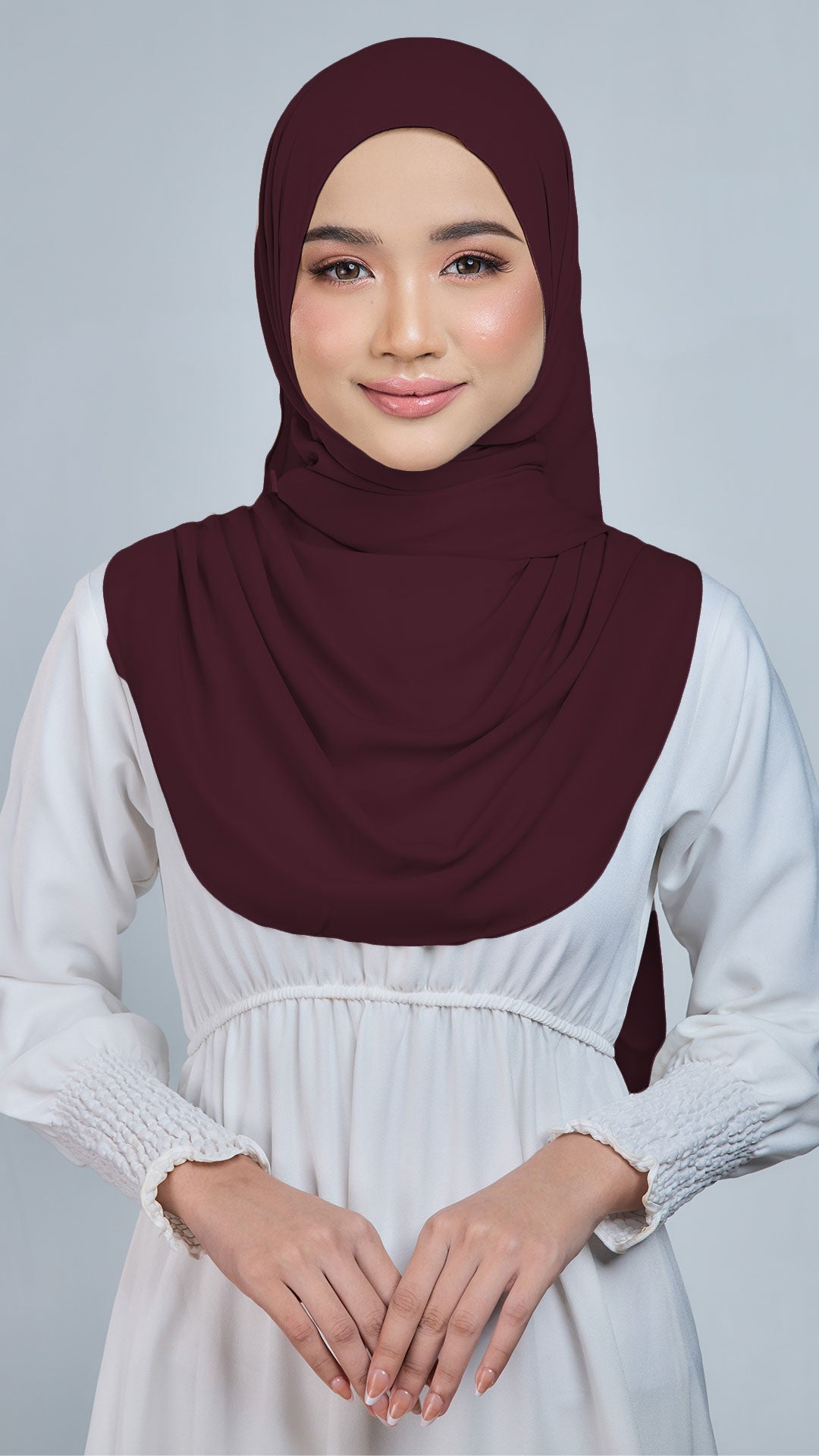Baesic Premium Chiffon Shawl in Burgundy