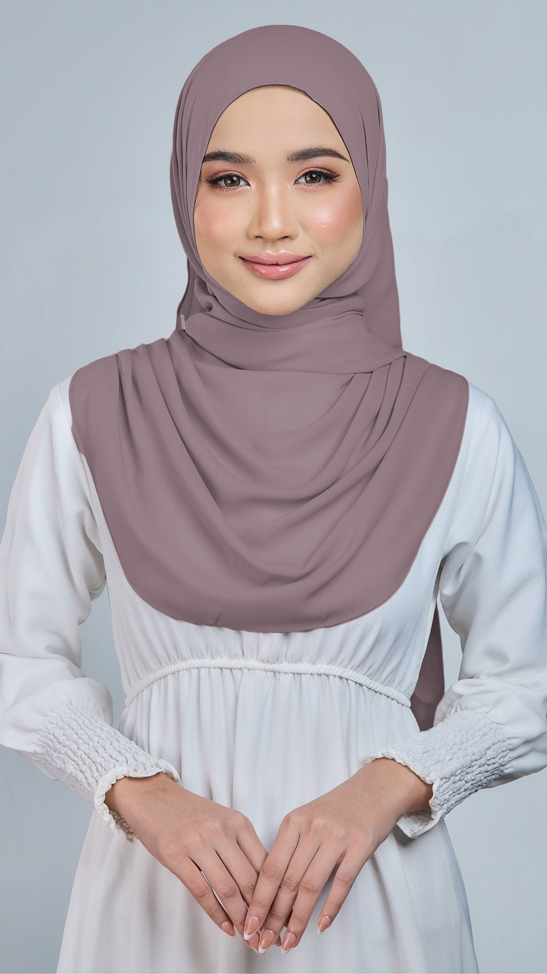 Baesic Premium Chiffon Shawl in Dusky Orchid
