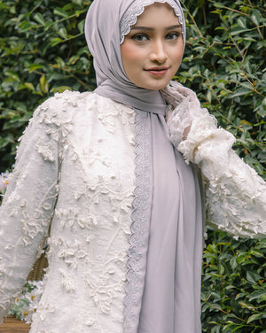 Baesic Sulam Melur Shawl in Ice Purple