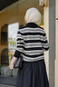 Avery Striped Sweatshirt in Black