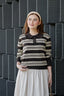 Avery Striped Sweatshirt in Brown Beige