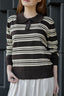 Avery Striped Sweatshirt in Brown Beige