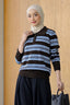 Avery Striped Sweatshirt in Brown Blue