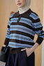 Avery Striped Sweatshirt in Brown Blue
