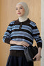 Avery Striped Sweatshirt in Brown Blue