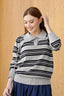 Avery Striped Sweatshirt in Grey
