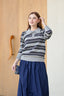 Avery Striped Sweatshirt in Grey