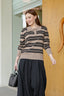 Avery Striped Sweatshirt in Khaki