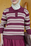 Avery Striped Sweatshirt in Maroon