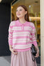 Avery Striped Sweatshirt in Pink
