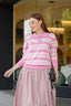 Avery Striped Sweatshirt in Pink