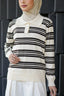 Avery Striped Sweatshirt in White