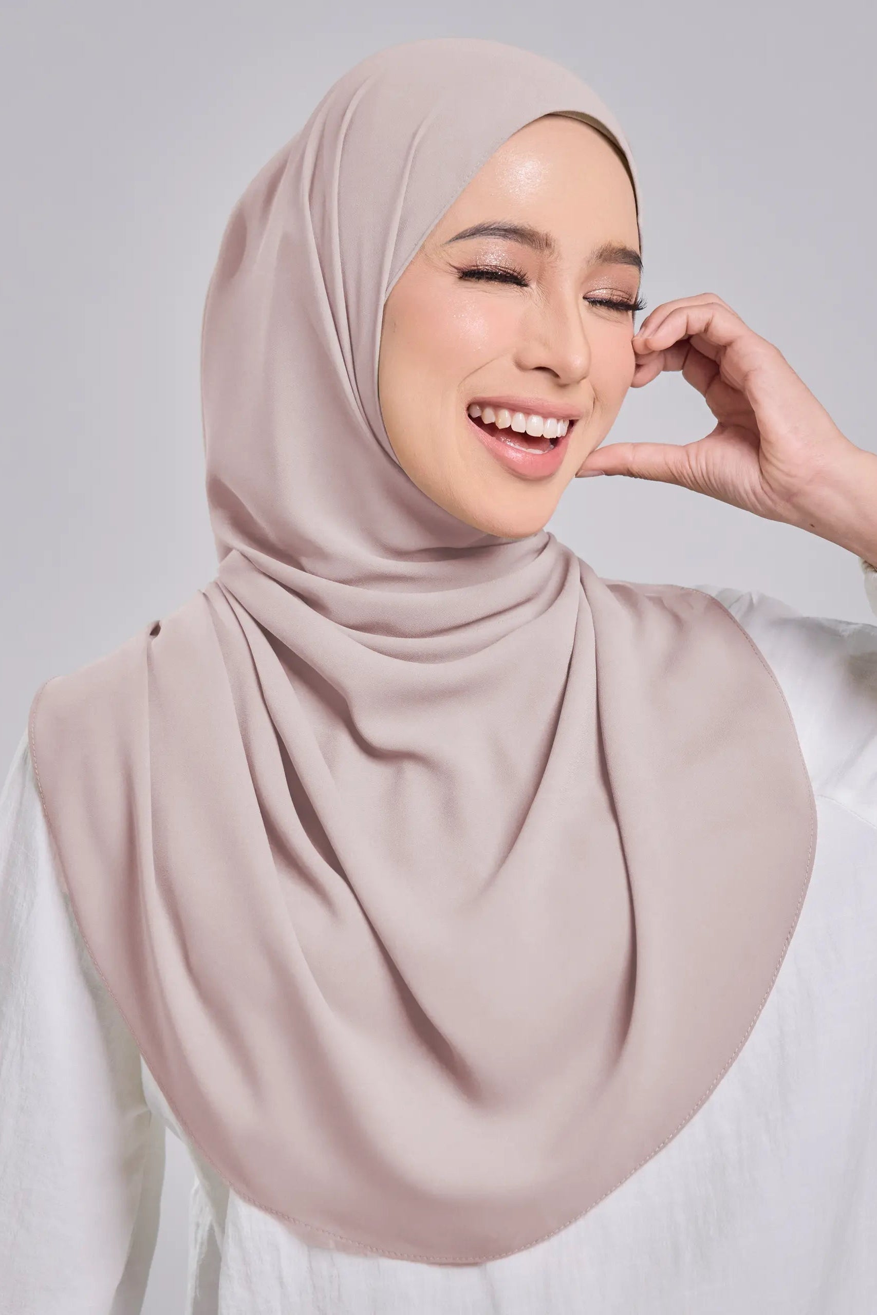 Baesic Premium Chiffon Shawl in Apricot Pink