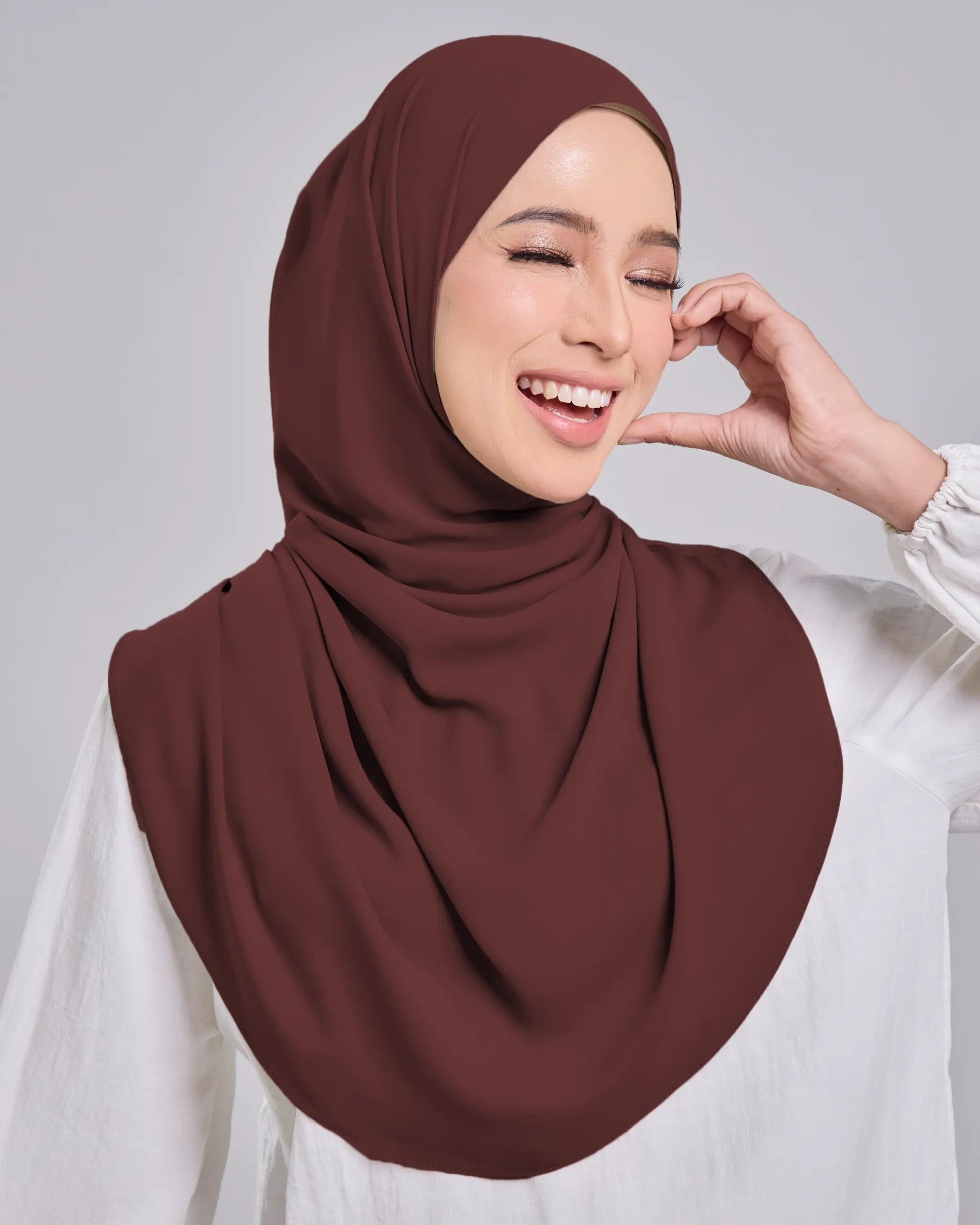 Baesic Premium Chiffon Shawl in Auburn