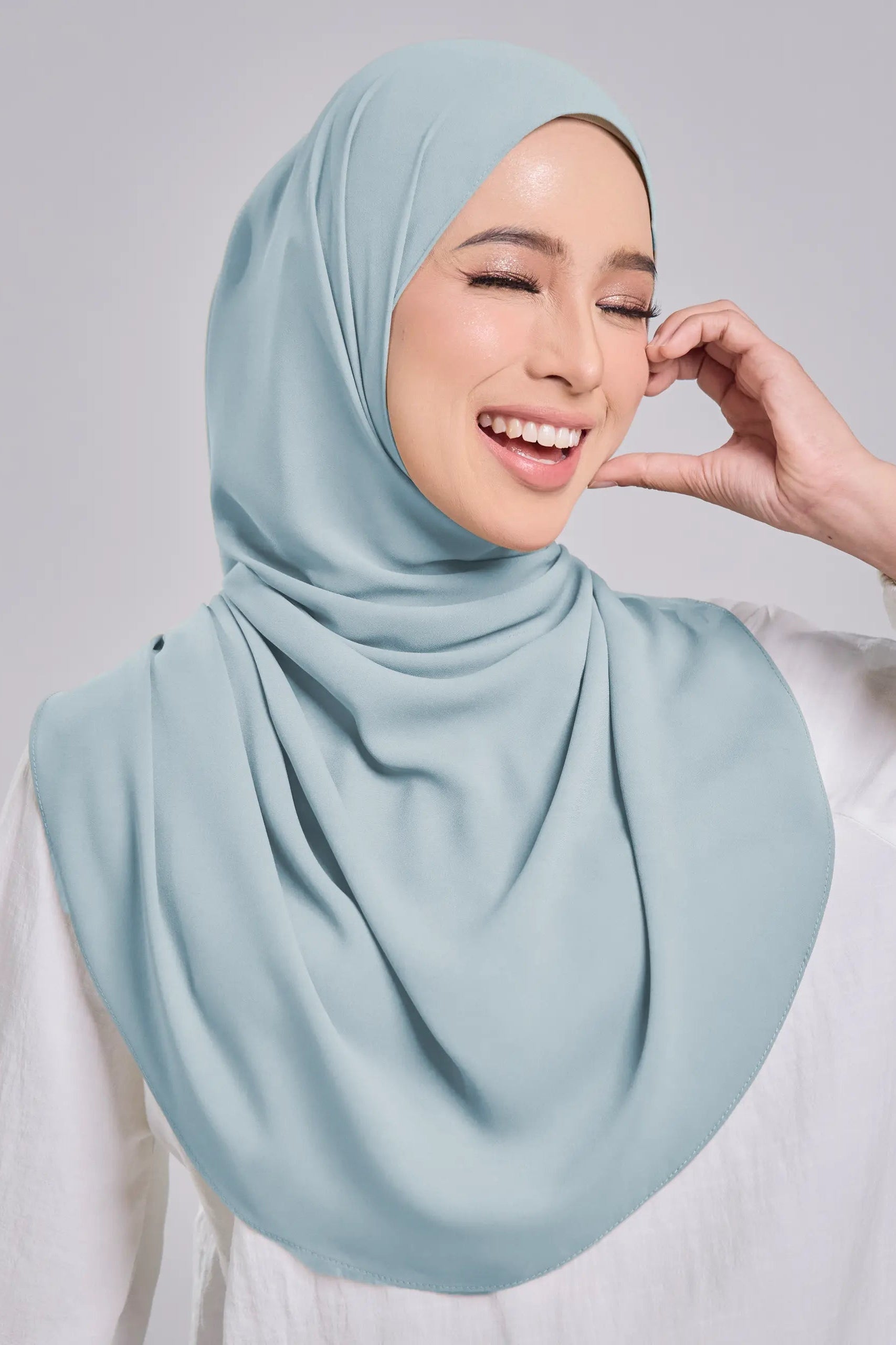 Baesic Premium Chiffon Shawl in Baby Blue