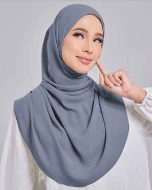 Baesic Premium Chiffon Shawl in Bluebell