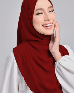 Baesic Premium Chiffon Shawl in Deep Red
