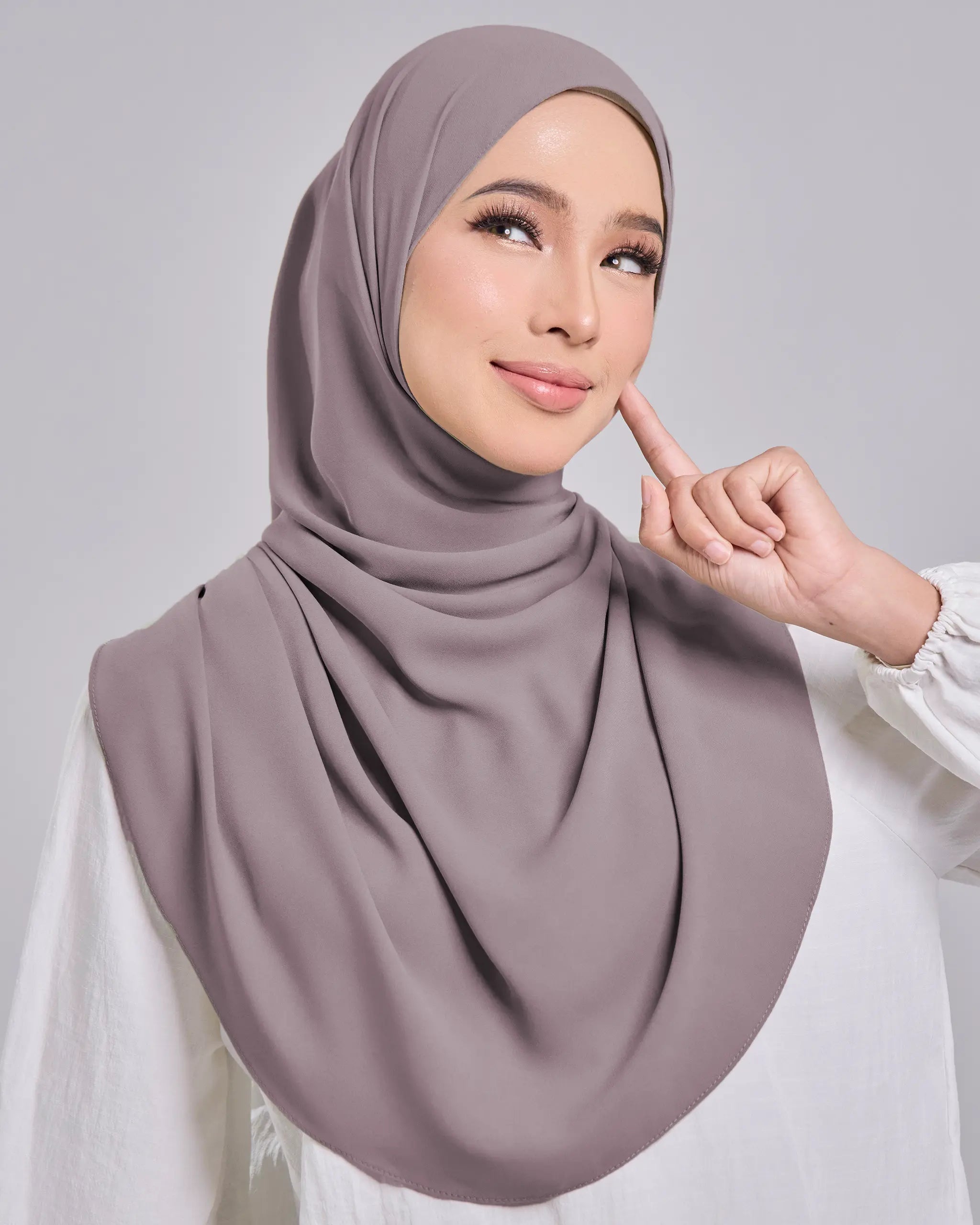 Baesic Premium Chiffon Shawl in Dusky Orchid