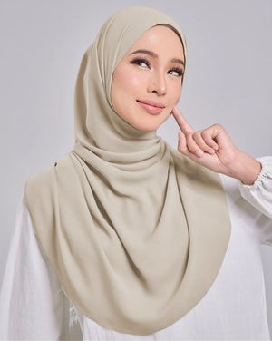 Baesic Premium Chiffon Shawl in Eggshell