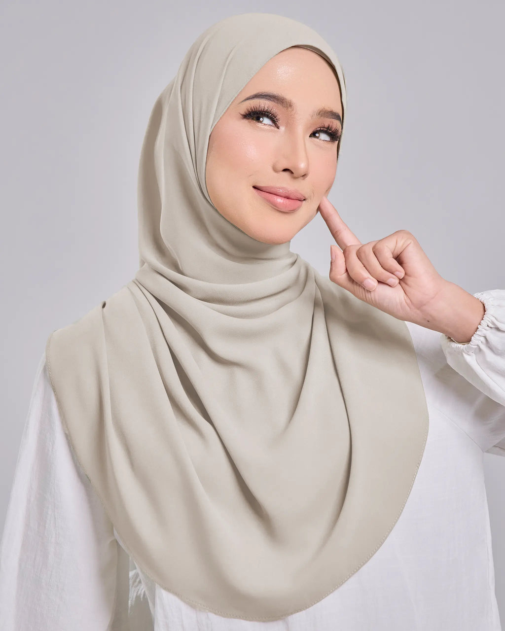 Baesic Premium Chiffon Shawl in Gardenia