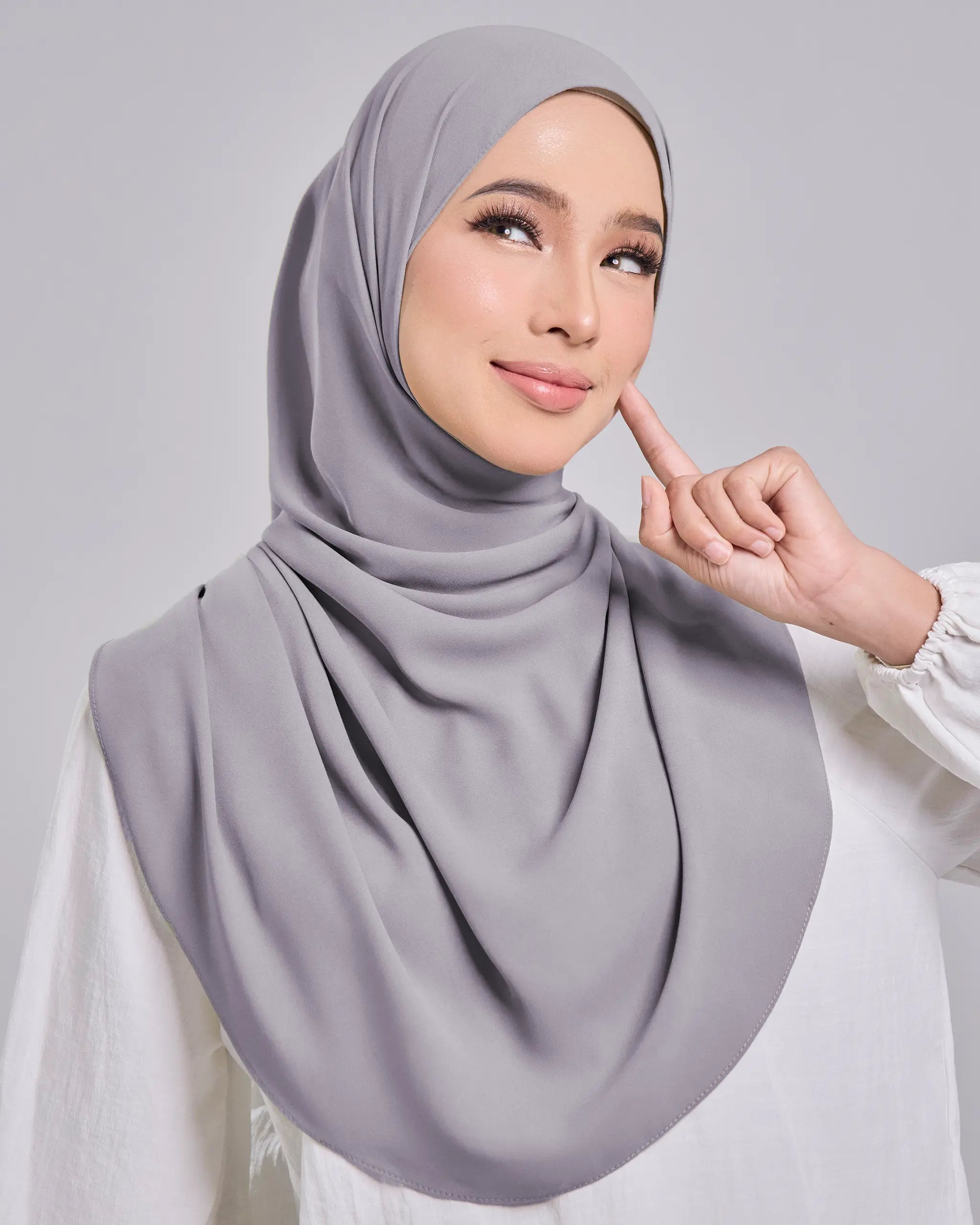 Baesic Premium Chiffon Shawl in Ice Purple