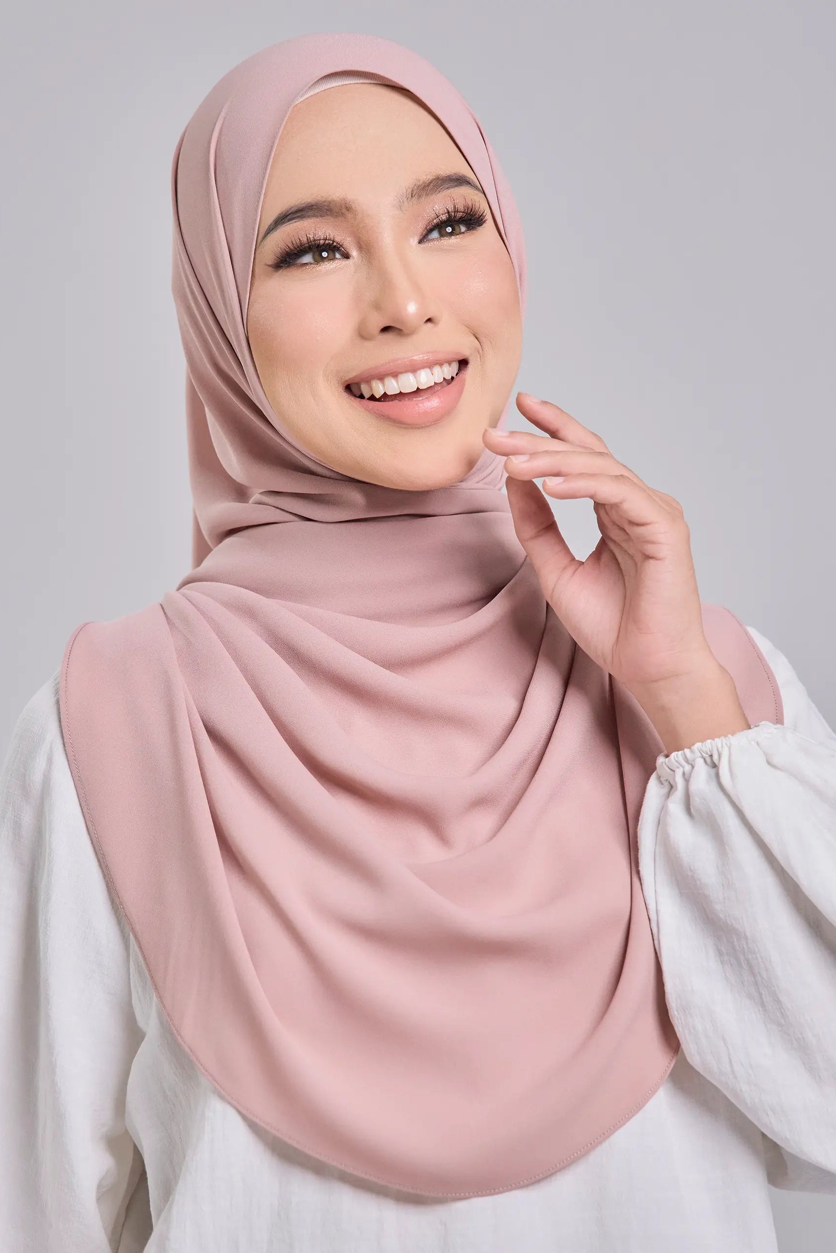 Baesic Premium Chiffon Shawl in Powder Rose