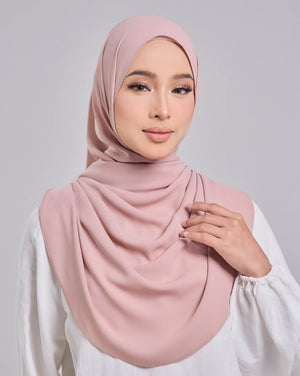 Baesic Premium Chiffon Shawl in Powder Rose