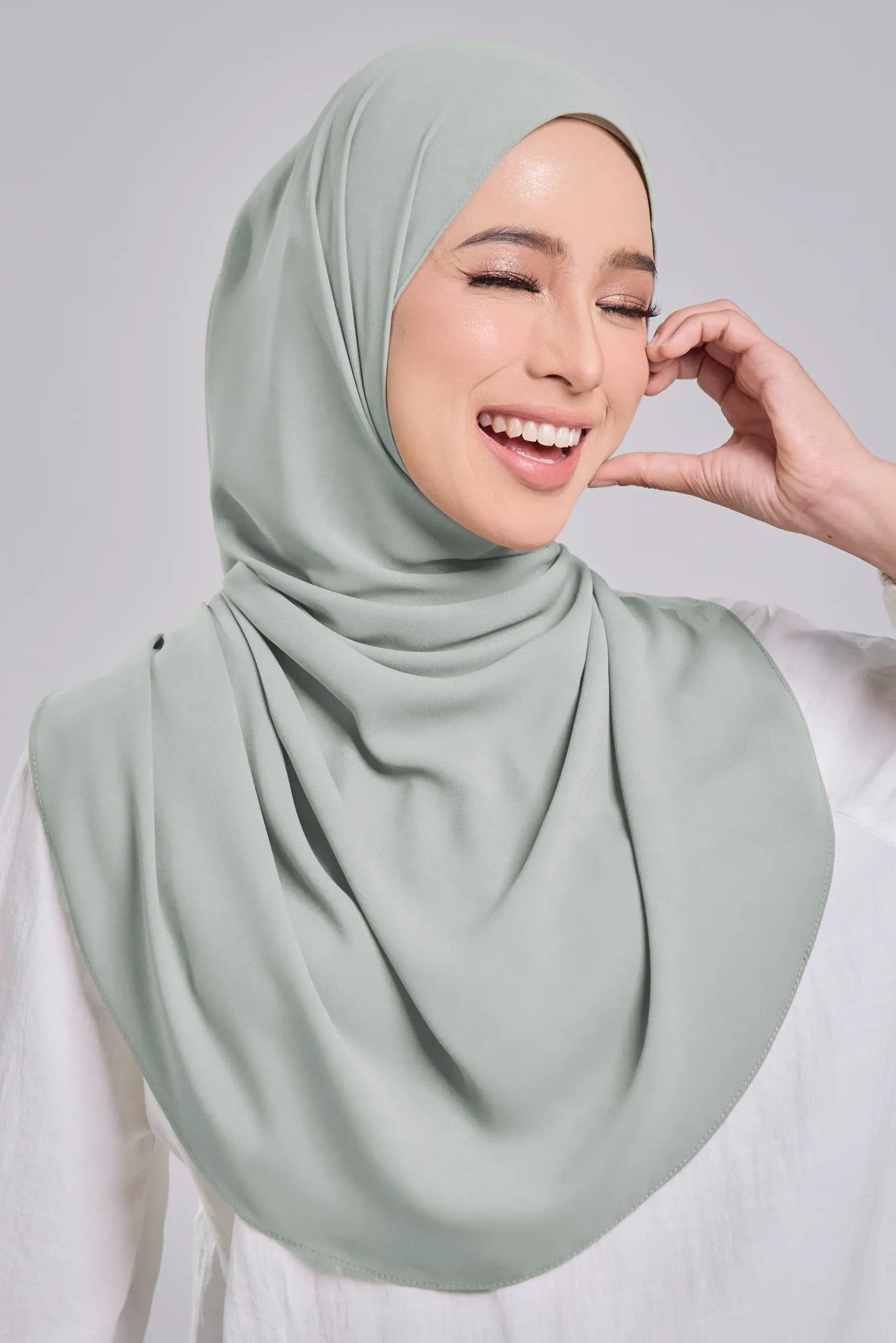 Baesic Premium Chiffon Shawl in Sorbet Mint