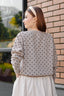 Cassie Polka Cardigan in Taupe