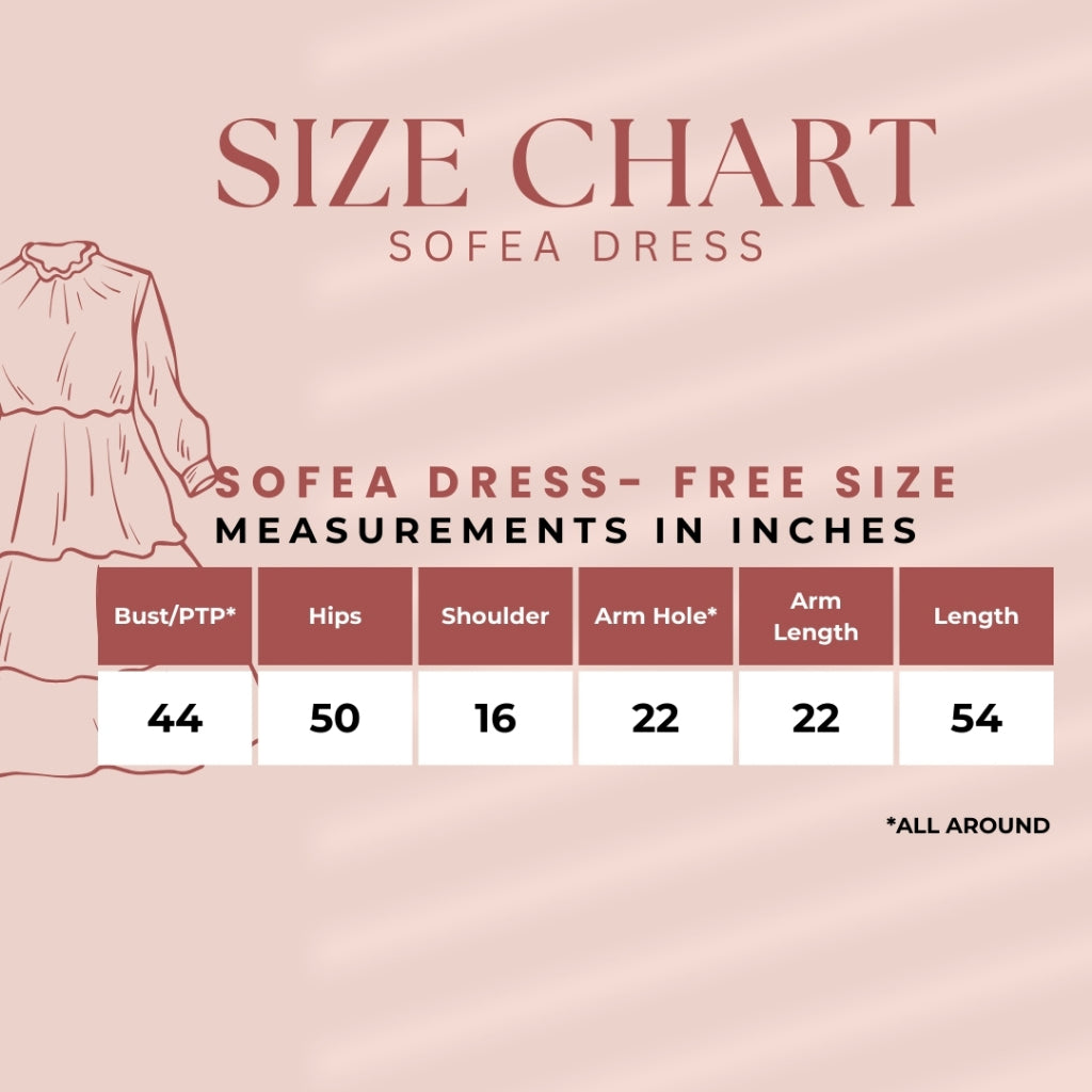 Sofea Dress | Side Pockets | Ribbon Embroidery | Free Size